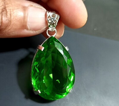Certified 87.50 Ct Natural TOPAZ  Pear 925 Solid Silver Pendant Loose Gemstone