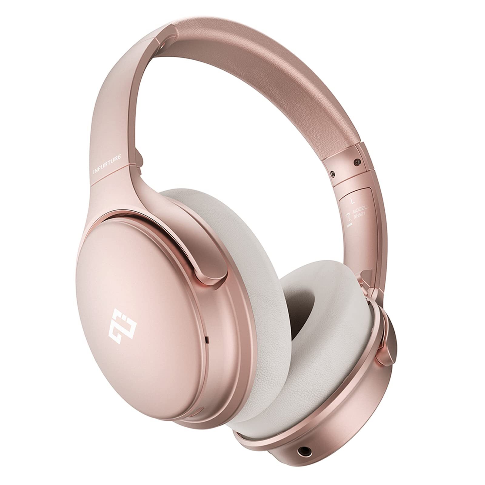 Rose Gold Wireless ANC Headphones with Mic Over Ear for Immersive Sound