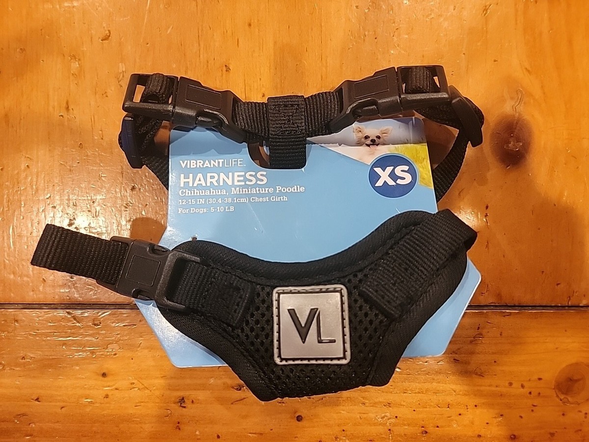Vibrant Life Dog Harness Size Small (XS) Black Brand New