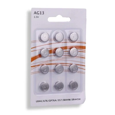 ONLINEX® Pack de 12 Pilas AG13 1,50V Tipo Botón Alcalinas en Blister Gran Calidad a4067