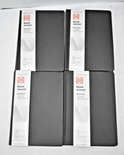 Lot of 4 Tru Red Medium Hardcover Ruled Journal Notebooks Black Cover TR54769