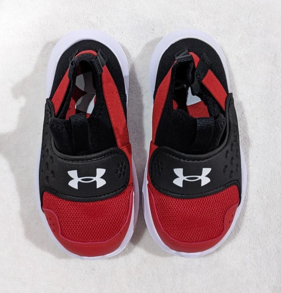 Zapatillas Under Armour para niños pequeños UA BINF Runplay rojas/blancas/negras-talla 6K nuevas con caja Foto 2 de 4