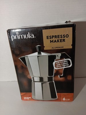 Primula Espresso Maker For Italian  And Cuban Style Coffee Polished Silver 6 Cup