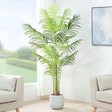 Artificial Palm Tree w/Plastic Planter and Artificial Moss for House Office
