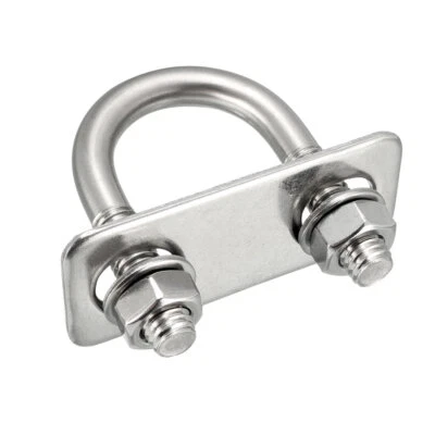 UXCELL 2 Sets M8 U-Bolts Nuts Plates 25mm 304 Stainless Steel Straps for Boat Trailers