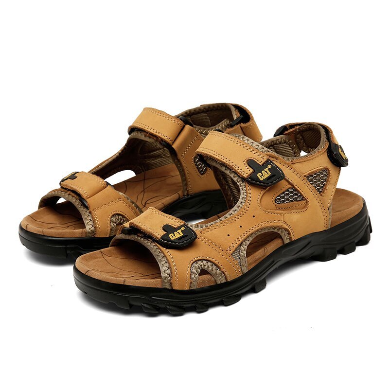 PANTOFOLA D’ORO Sandali piatti estivi da uomo comodi da esterno in pelle antiscivolo pantofola da spiaggia