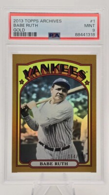 2013 Topps Archives Babe Ruth Gold #/199 Short-Print (SP) PSA-MINT🔥