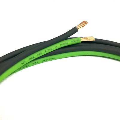 10 ft TRUE 10 Gauge GREEN/BLACK AWG Sky High Car Audio Speaker Wire Car Home
