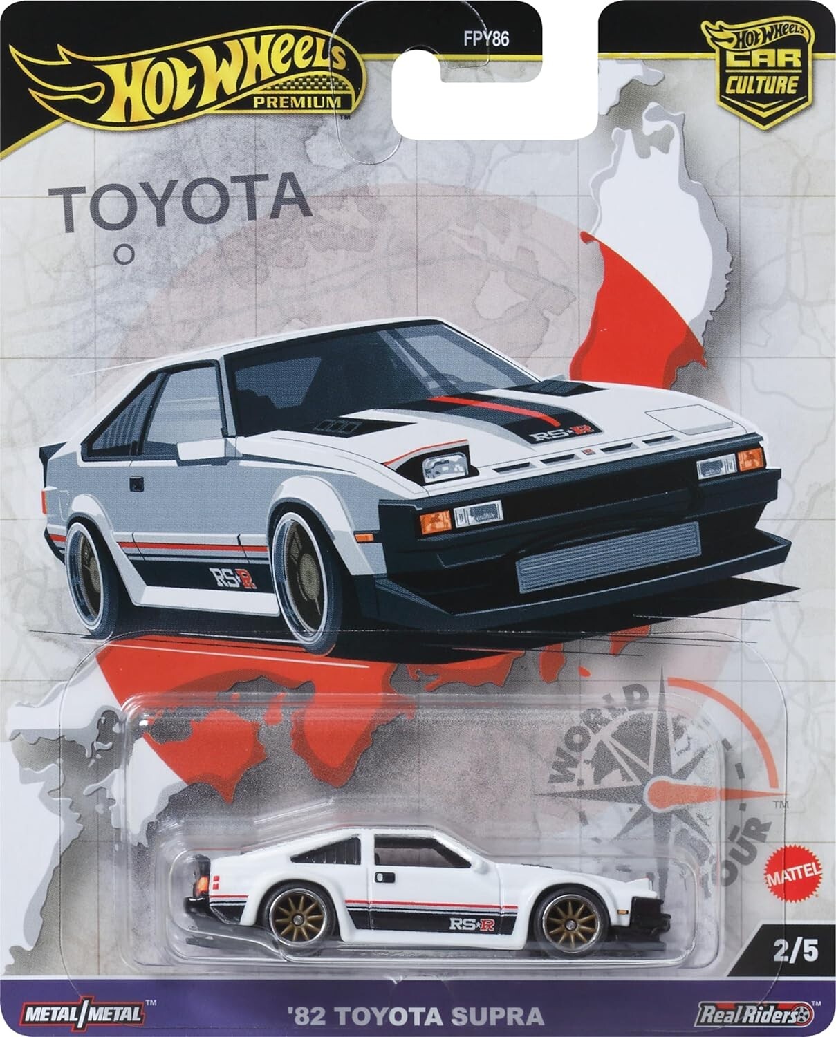 NEW Hot Wheels Car Culture World Tour 2/5 HRV97 1982 TOYOTA SUPRA 1:64 Scale