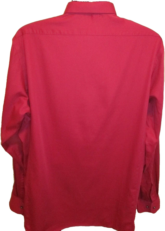 Concepts by Claiborne Maroon Button Front LS Dress Shirt Size 17 36/37 Men's - Image 4 of 4