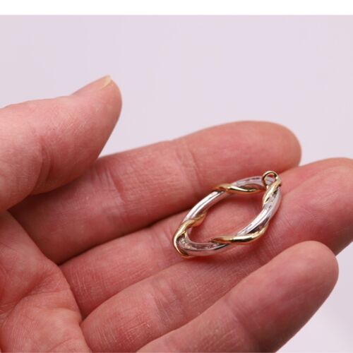 Diamond Circle Pendant 14k Real Gold Circle Necklace - Picture 4 of 14