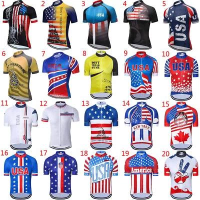 USA Radsport Trikot Team Fahrradshirt Herren Radtrikot Fahrradtrikot Kurzarm - Bild 1 von 4