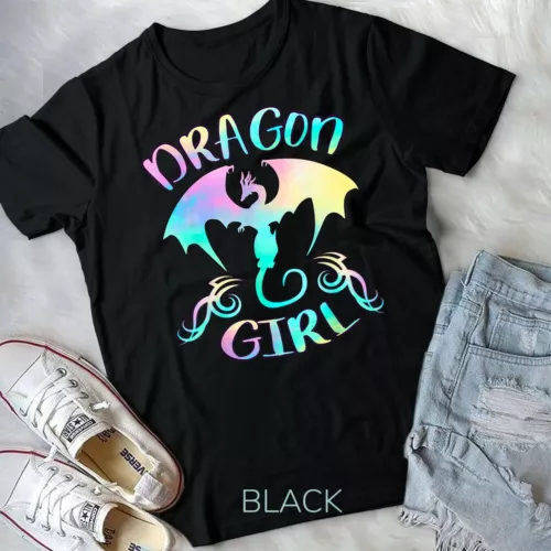 Dragon Girl Just a girl Who Loves Dragons Lover Themed Gift Unisex T-shirt - Picture 1 of 2