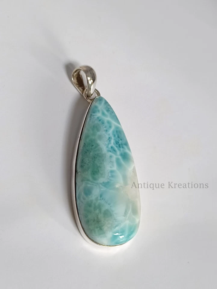 Ожерелье с подвеской из натурального ларимара — целебный кристалл, серебро 925 пробы - Изображение 4 из 4