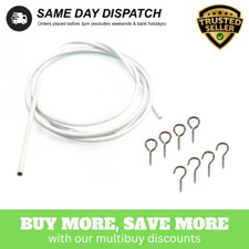 Curtain Wire Kit Set White Cord Window Net Voile Inc Hooks Eyes 2/4m Cut to Size
