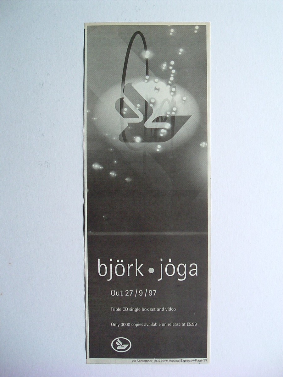 Vintage 1997 - BJORK - Joga Single - Poster Size Music Press