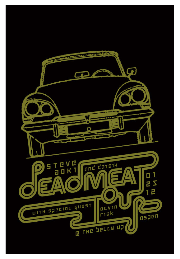 Scrojo Steve Aoki And Datsik Deadmeat Tour Alvin Risk Belly Up Aspen Poster Aoki