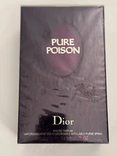 DIOR  PURE POISON 3 X .5 FL OZ EDP REFILLABLE PURSE SPRAY AMULET VINTAGE FORMULA