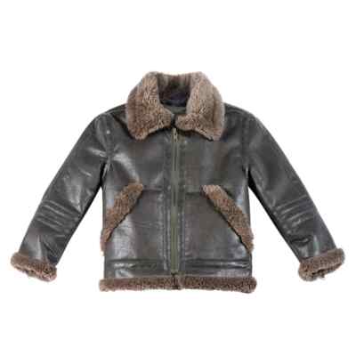 Chasing Fireflies Boys Paper Wings Shearling Jacket Dark Brown Size 5