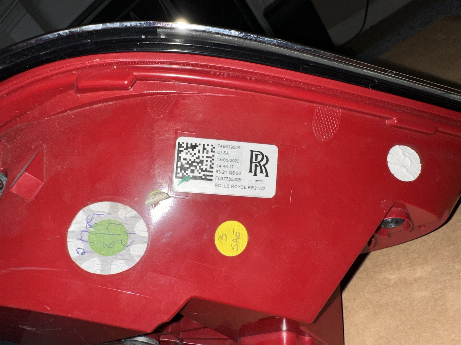2021 2022 2023 RR21/22 ROLLS ROYCE GHOST RIGHT & LEFT SIDE TAIL LIGHT OEM USED