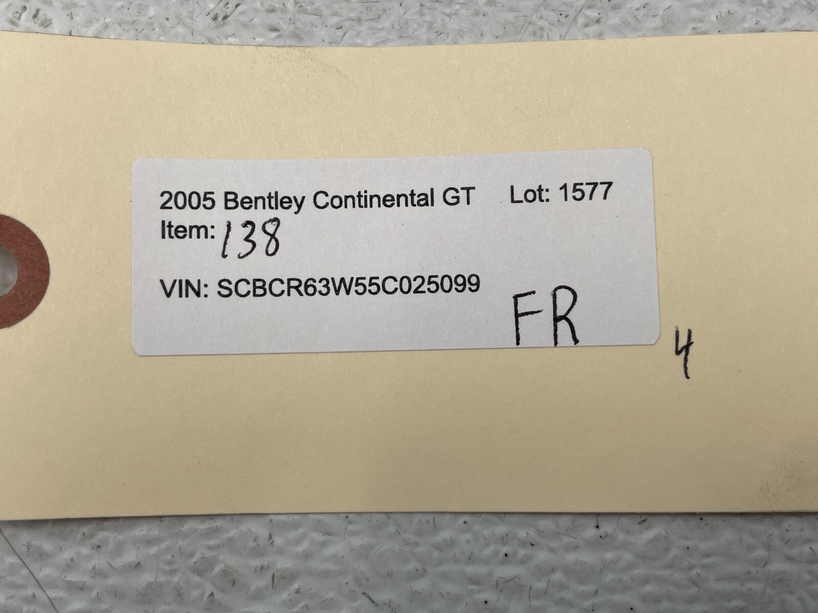 03-07 Bentley Continental GT Right Turbo Intercooler Oil Cooler Duct 1577 OEM