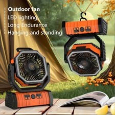 Camping Fan, 20000mAh 58Hrs Rechargeable Portable Fan with LED Lights 4 Speeds