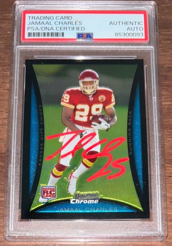 Jamaal Charles Signed 2008 Bowman Chrome ROOKIE Card #BC78 PSA Auto