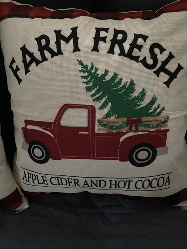 Christmas Truck Pillow Cover Set Of 2 - Picture 2 of 9