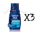 Selsun Blue Normal Oily Hair Anti-Dandruff Shampoo 300ml x3 bottles Canadian New