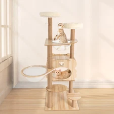 54'' Sturdy Cat Tree Tower Activity Center Playing House Condo For Kitty Rest US