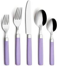 ANNOVA 20 Pieces Stainless Steel Flatware/Cutlery Set - 20 Pieces, Lilac 
