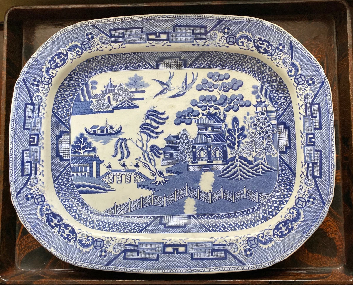 Blue clearance willow platter