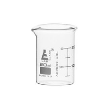 Eisco Labs 20ml Beaker, Low Form - ASTM - Borosilicate Glass