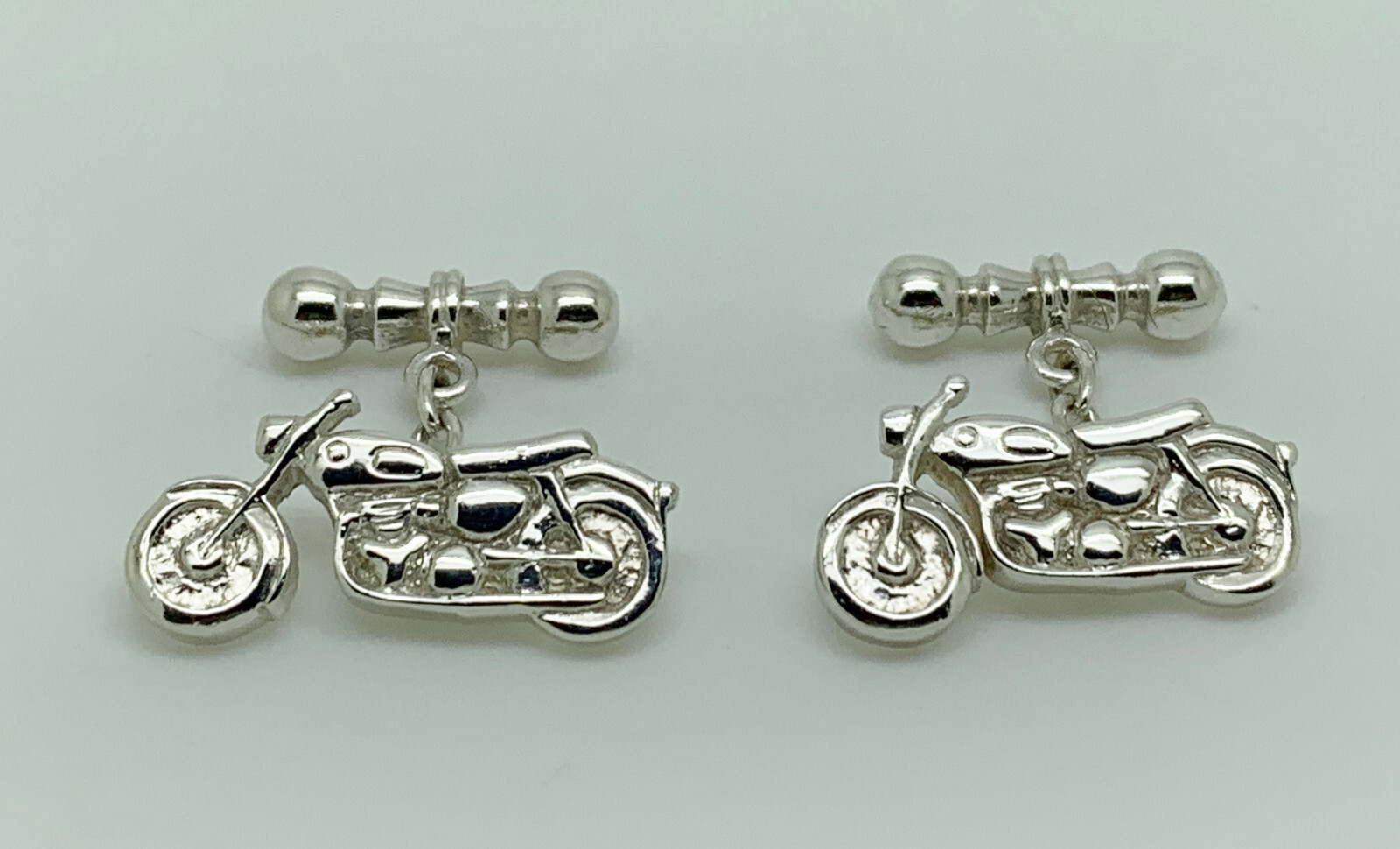 Vintage 1998 Sterling Silver Motorcycle Motorbike Cufflinks