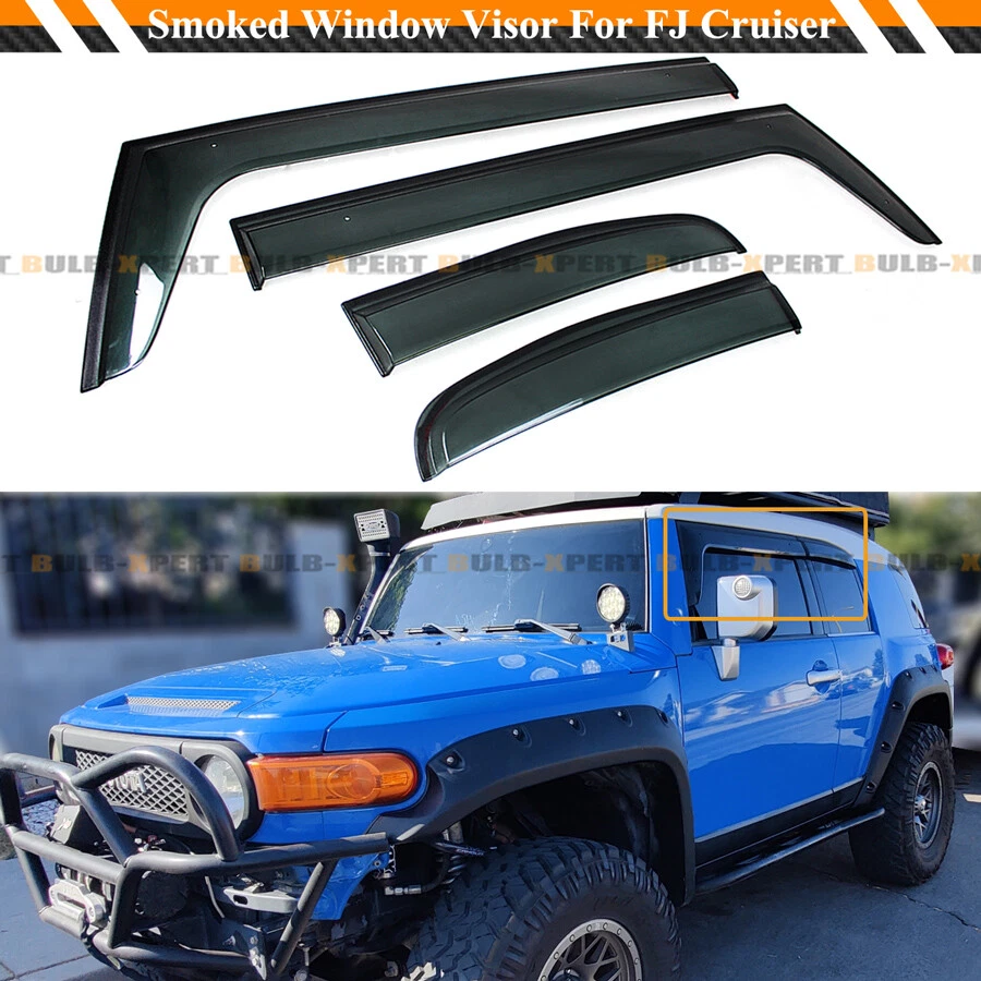 PARA TOYOTA FJ CRUISER 2007-14 PREMIUM CLIP-ON OFFROAD VENTANA TINTADA HUMO VISERA Foto 2 de 4