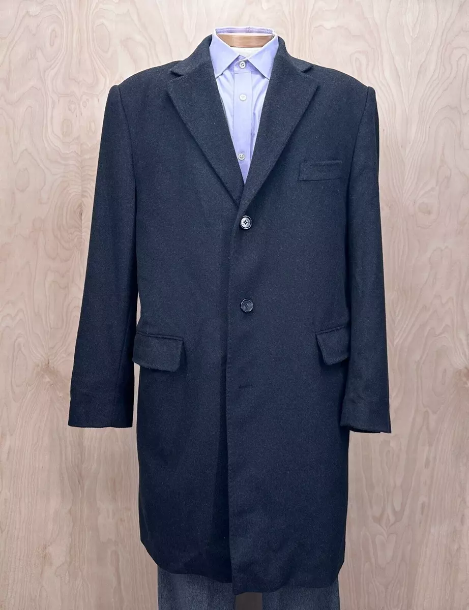 Savoy Taylors Guild Men's Wool Cashmere Lanificio Firenze Overcoat Black  44R | eBay