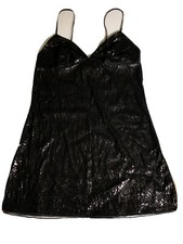 NWOT, Victoria's Secret The Lacie Black Sequin-Front Lace-Back Nightie Size L