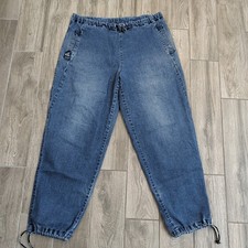 Karl Kani Urban Street Y2K 90s Wide Leg Baggy Jogger Denim Jeans Size XL