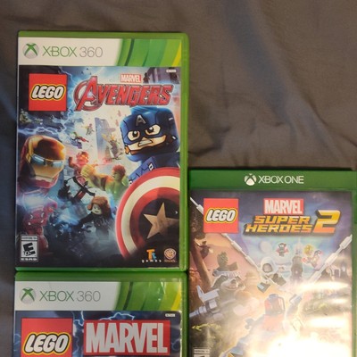 LEGO Marvel Xbox Games Lot: Avengers (360) & Super Heroes 2 (One) w/ Cases