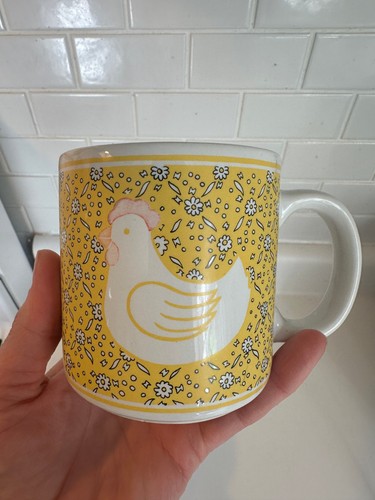 Vintage Coffee Mug Lot JSNY Chicken Pig Calico Country Farmhouse Yellow Blue - Picture 15 of 18
