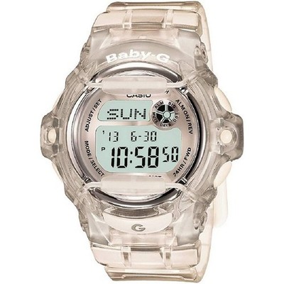Baby-G Digital Watch w/ Translucent Strap - White