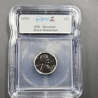 1943 Lincoln Wheat Small Cent ICG Genuine Black Ruthenium Certified Coin