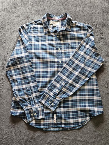 Penguin Heritage Slim Fit Shirt Blue Plaid Size Large