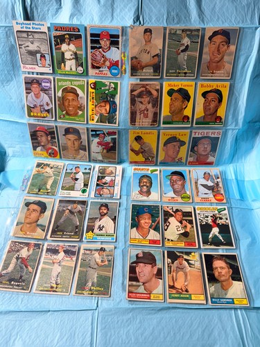 VINTAGE BASEBALL CARD COLLECTION LOT -1959,1961,1969 TOPPS ALBUM -279 CARD