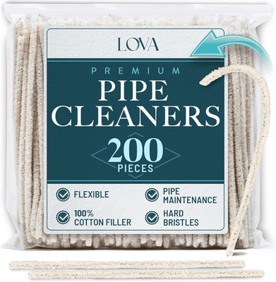 Pipe Cleaners Bulk 200 Pack    Hard Bristle, 6 Inch, Steel Wire Core