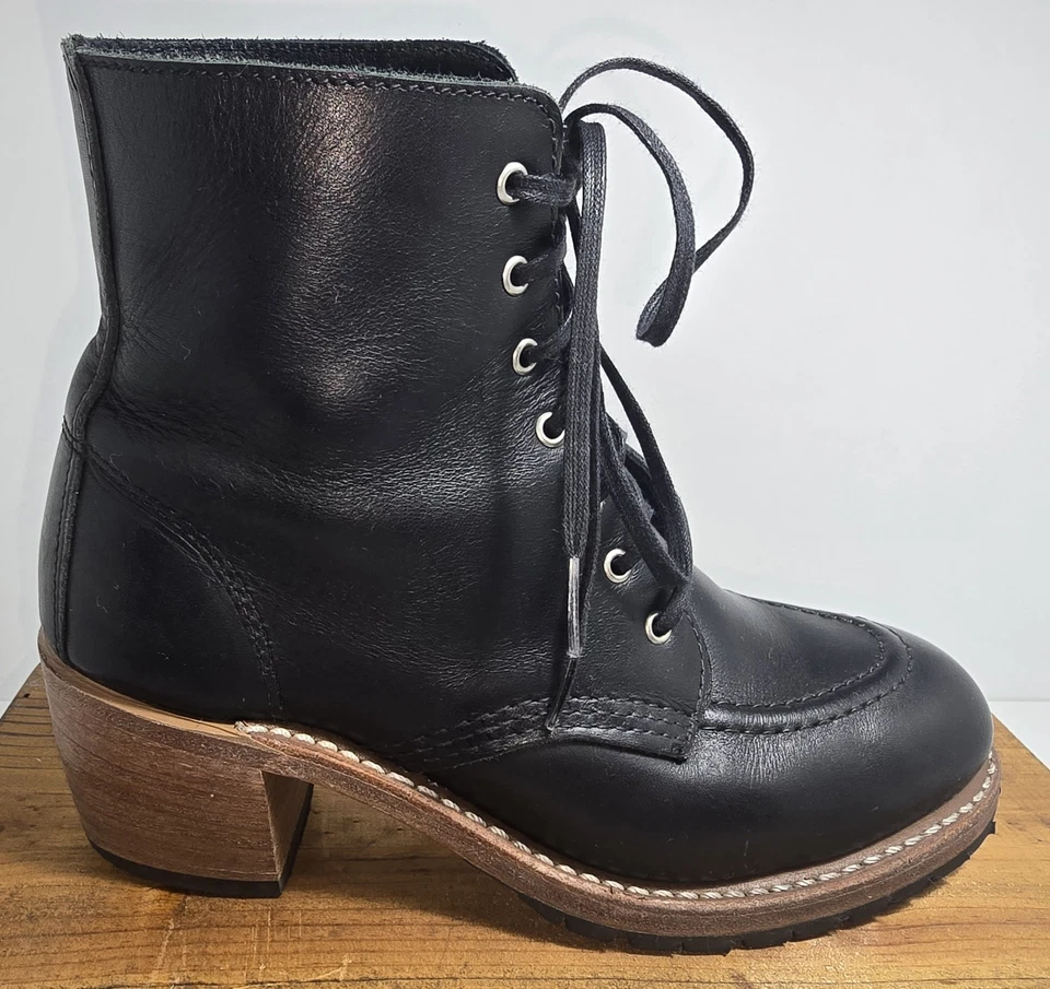 Red Wing Clara 3405 高跟皮靴女式 6 码黑色二手 — 第 4/4 张图片
