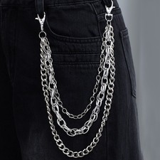 Hombres Punk Cinturón Billetera Eslabones Cadena Gótico Llavero Jeans Pantalones Cadena Cartera Correa