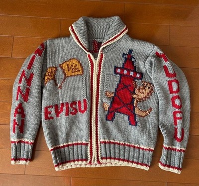 EVISU Men Top Goara Cowichan Knit Sweater JPN Limited VHTF Designer Collection P