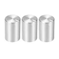 3pcs Potentiometer Knob Knurled Shaft Silver Tone 10mmx15mm Volume Control Knob