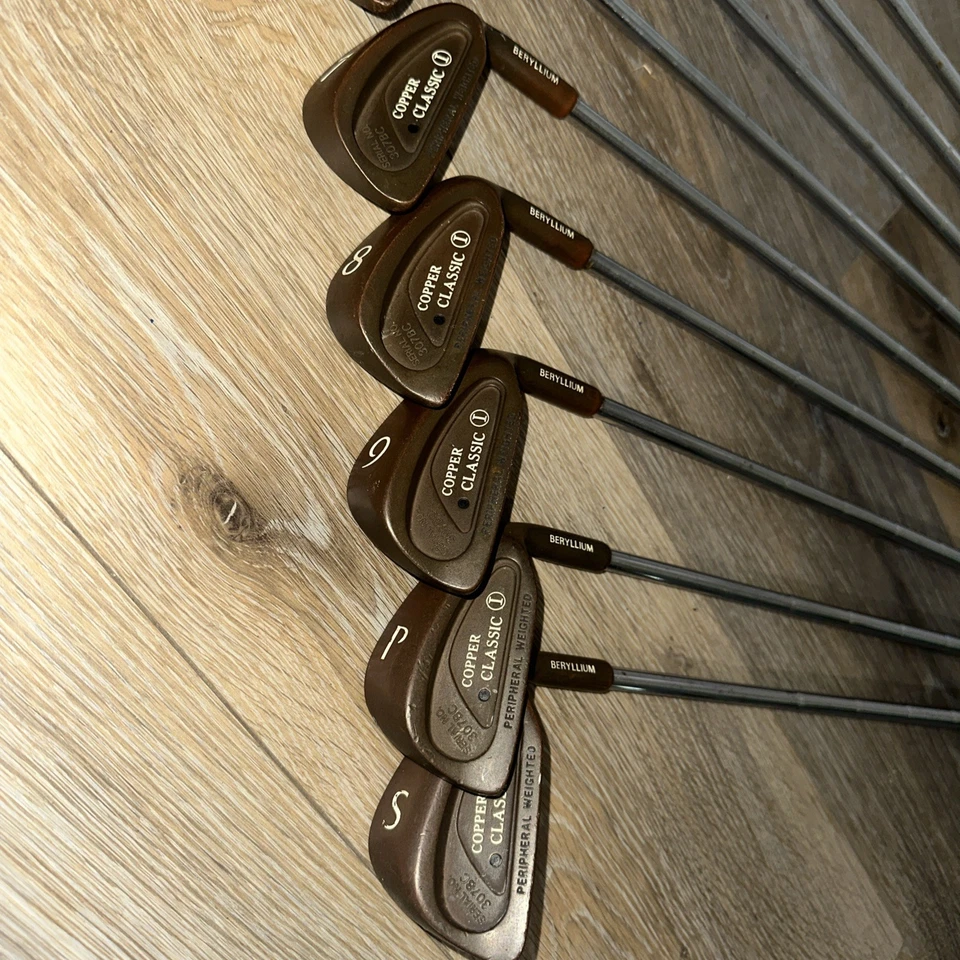 Copper Classic Beryllium Golf Clubs 3-9/SW/PW True Temper Steel Regular Flex RH - Image 3 of 4